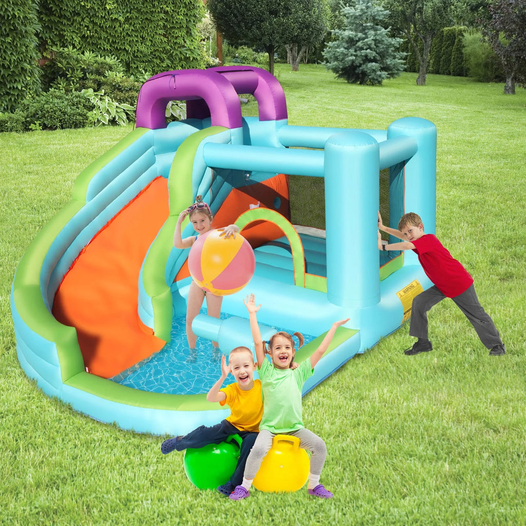 Inflatable Bounce House with Slide Pool Area Climbing Wall PVC B1847