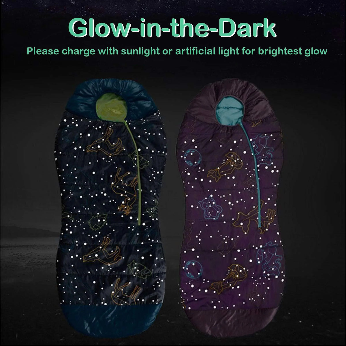 Glow-in-The-Dark Mummy Style Kids Sleeping Bag I68504
