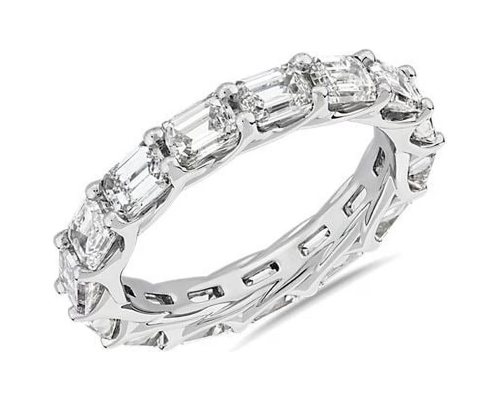 14K White Gold Emerald Cut Diamond Eternity Band E383947