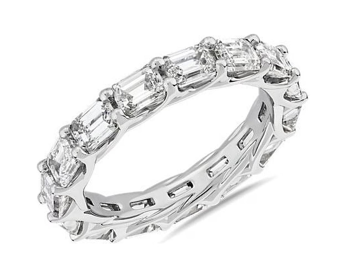 14K White Gold Emerald Cut Diamond Eternity Band E383947