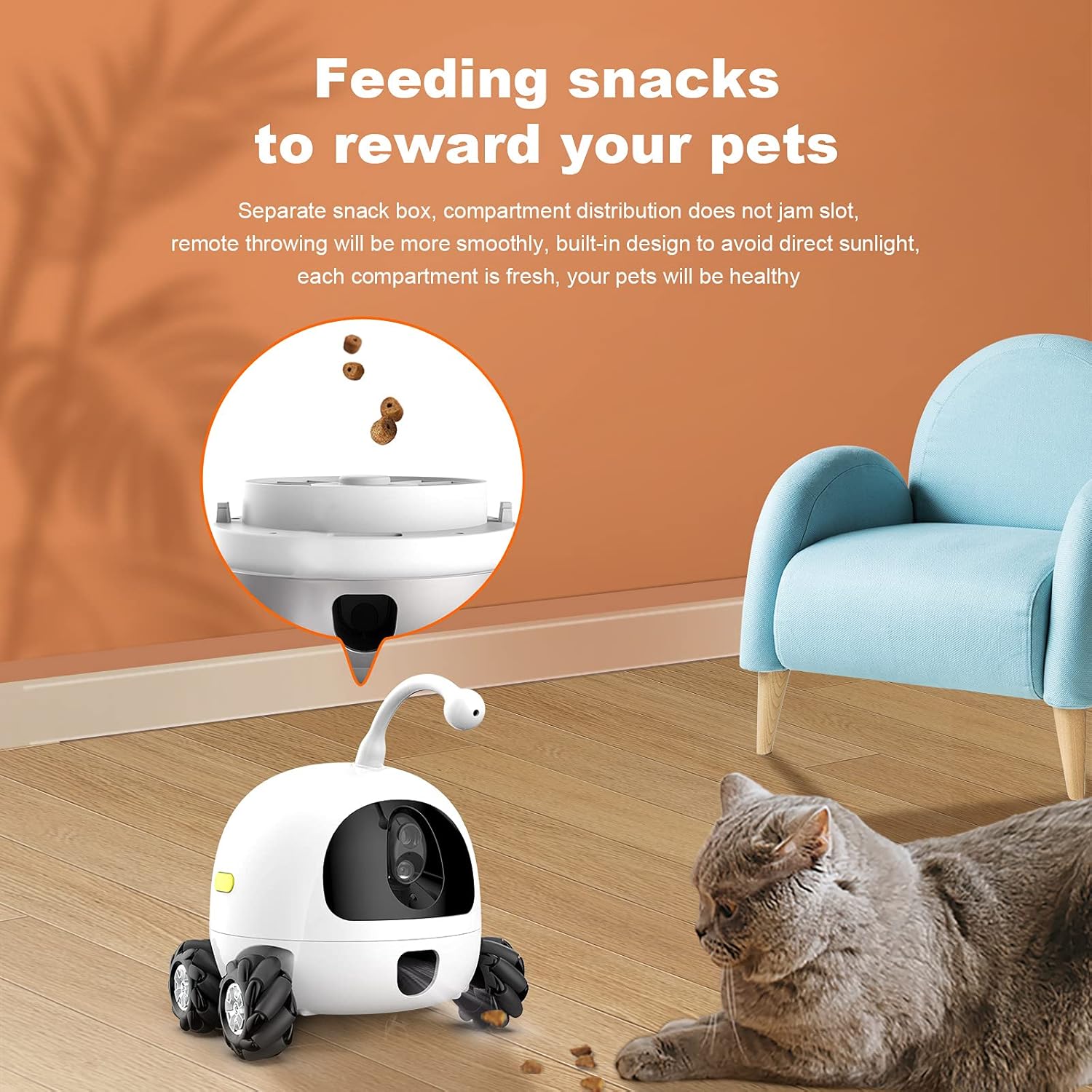 White Smart Pet Camera with Treat Dispenser G262982