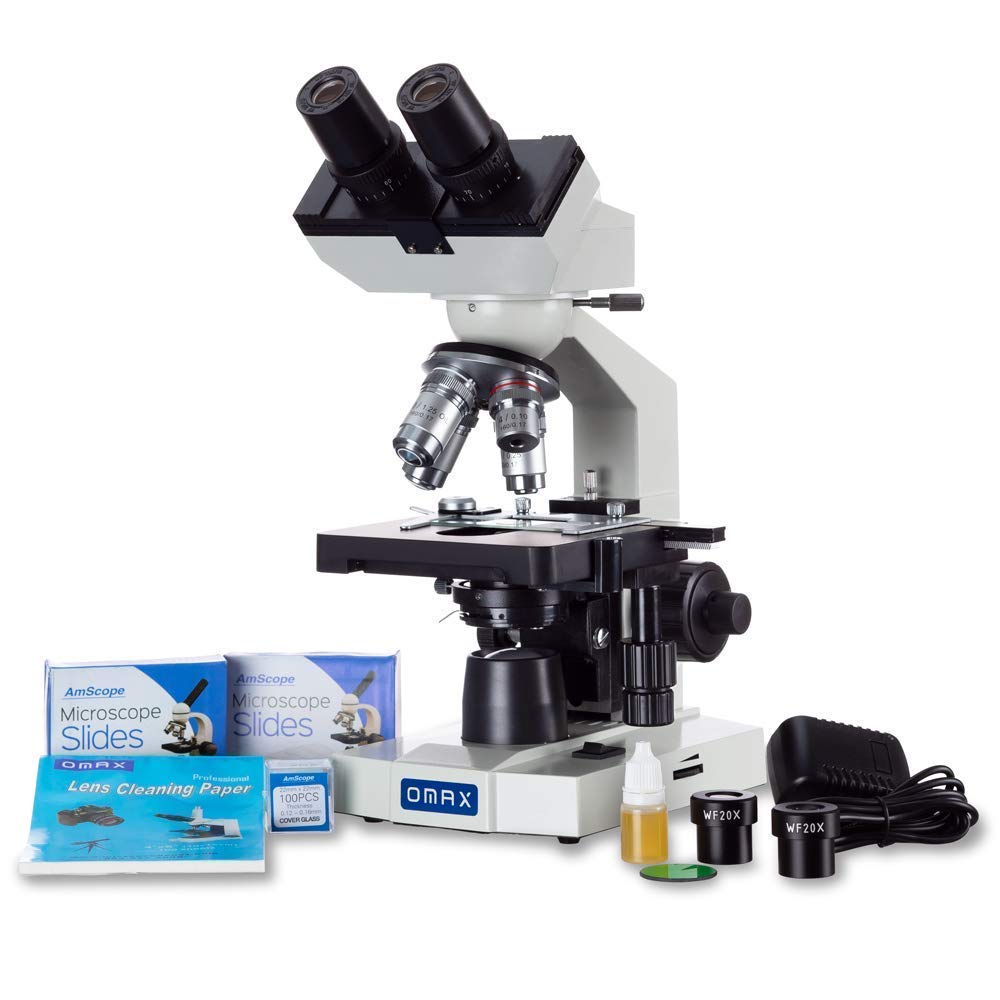 40X-2000X LED Binocular Compound Lab Microscope with Double Layer Mechanical Stage V6841