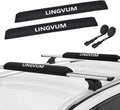 Soft Roof Rack Pads with Two 15 Ft Straps - 28” Car Carrier Racks for Kayak, Surfboard, SUP Paddleboard, Snowboard, Black Pack of 2 W778