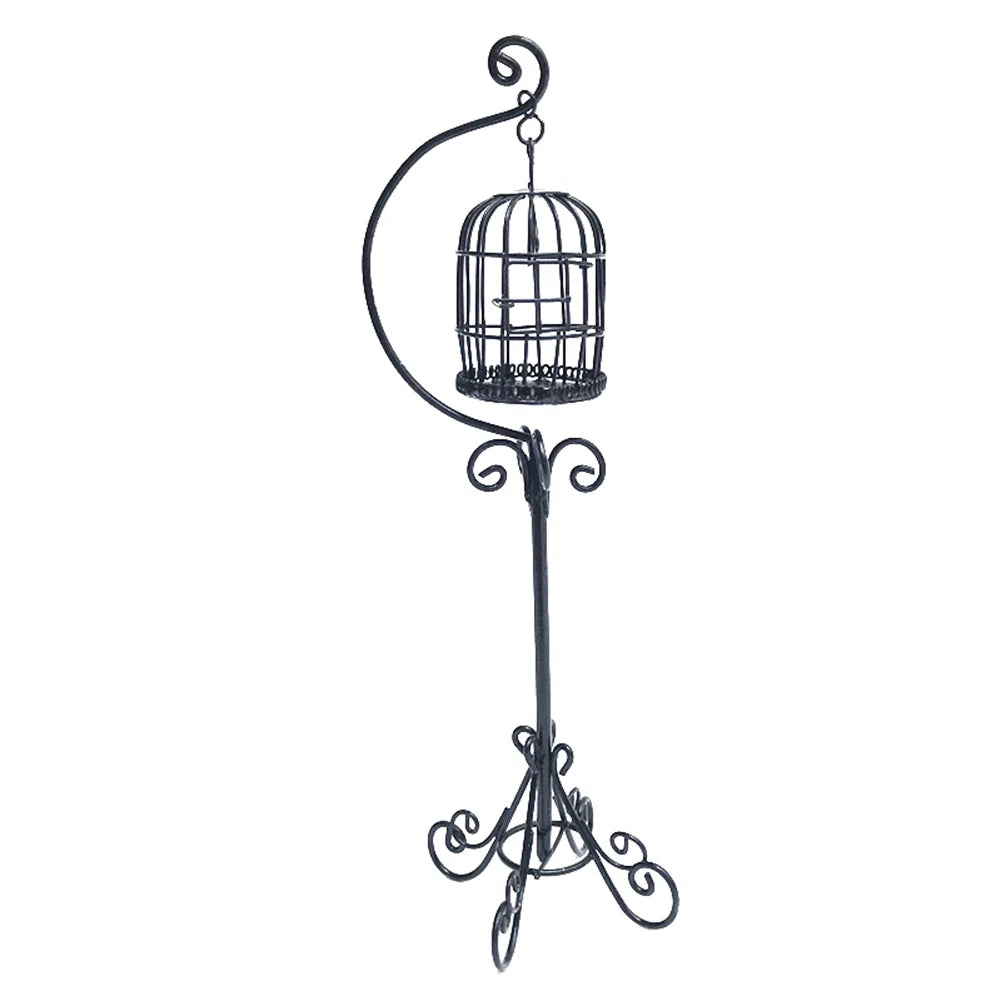 Miniature Metal Bird Cage Dollhouse Decoration J2253