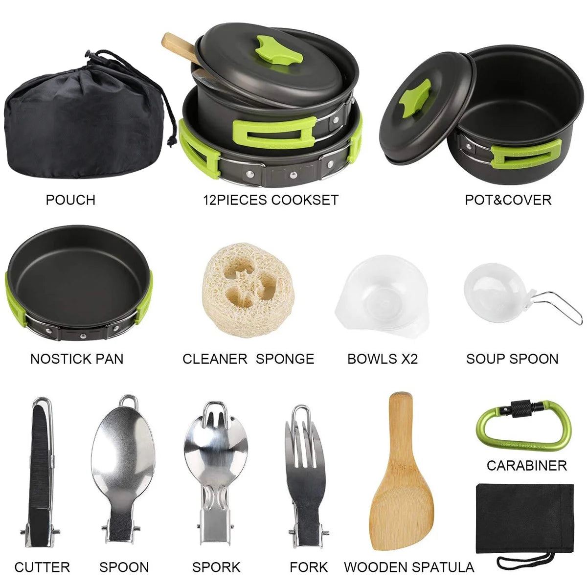 15 Pcs Non Stick Camping Cookware Set P962162