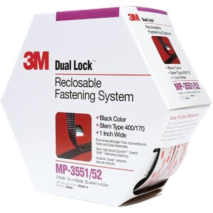Black Dual Lock Fasteners (5 Roll/Case) O450716