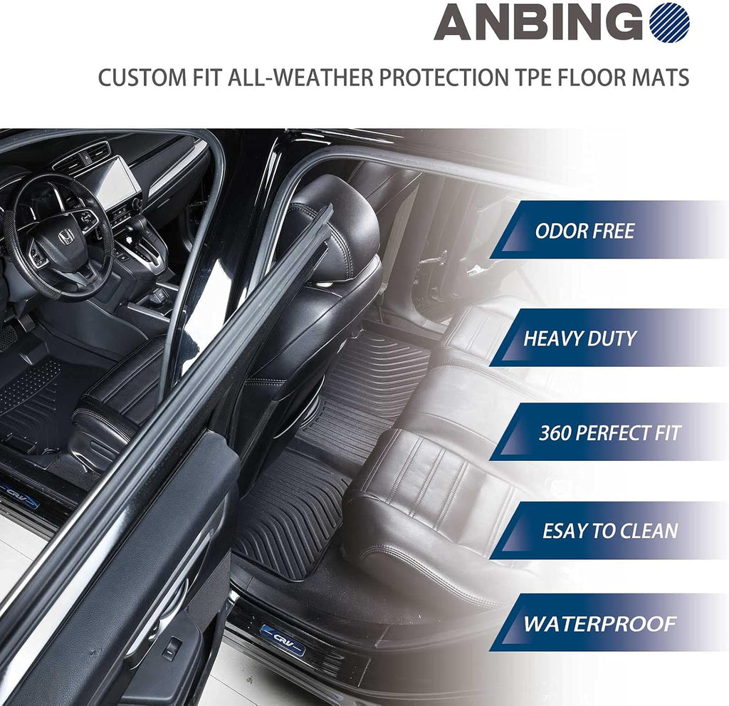 Odorless All Weather Car Floor Mats Full Set Front & Rear Row L47216