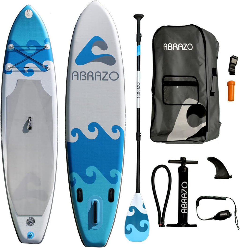 Inflatable Stand Up Paddle Board with Carry Bag, Pump, Fins, Paddle, Ankle Leash, and Repair Kit N99810