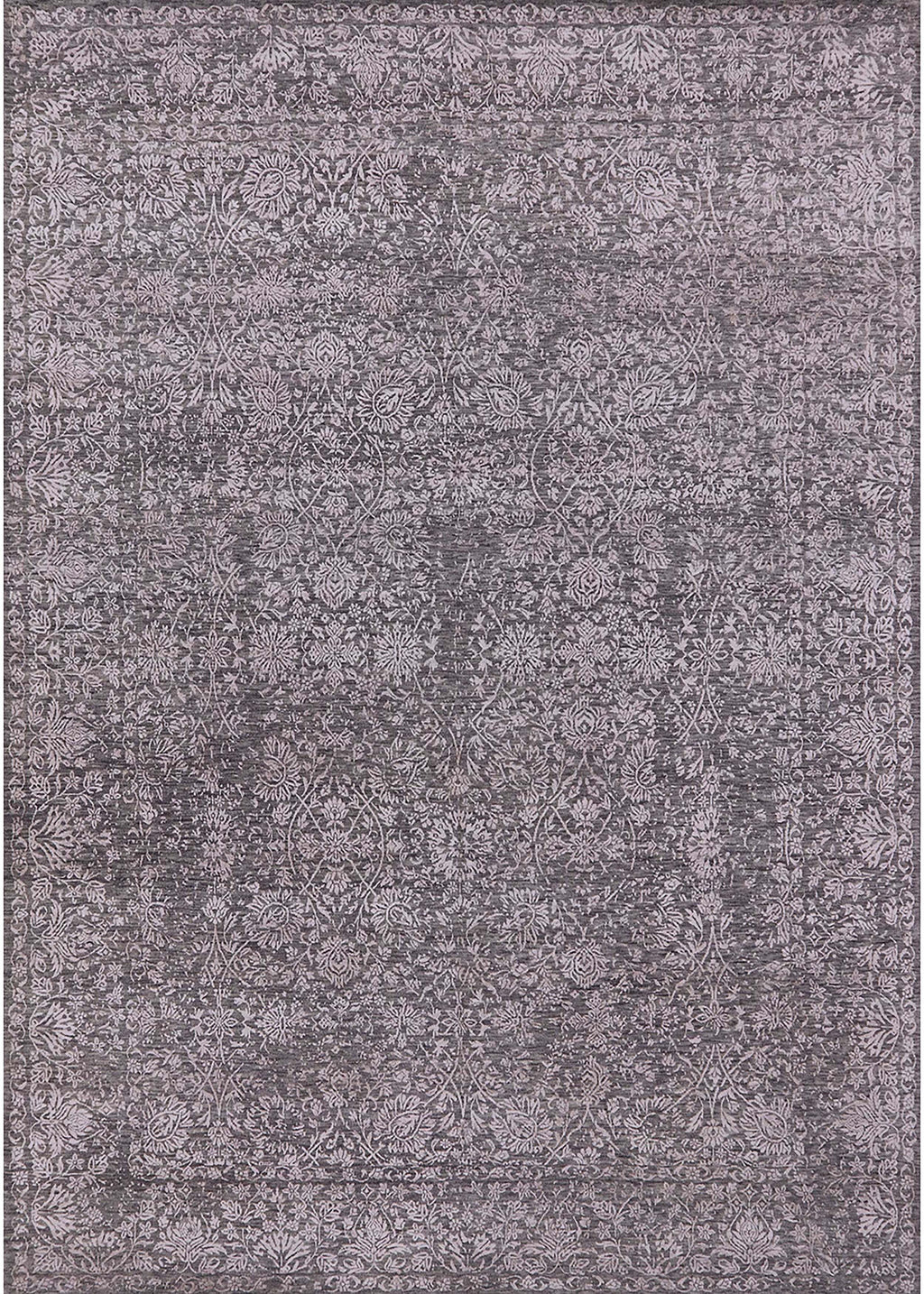 Rectangle Carbon Gray Oriental Area Rug, 2' x 3' D3579