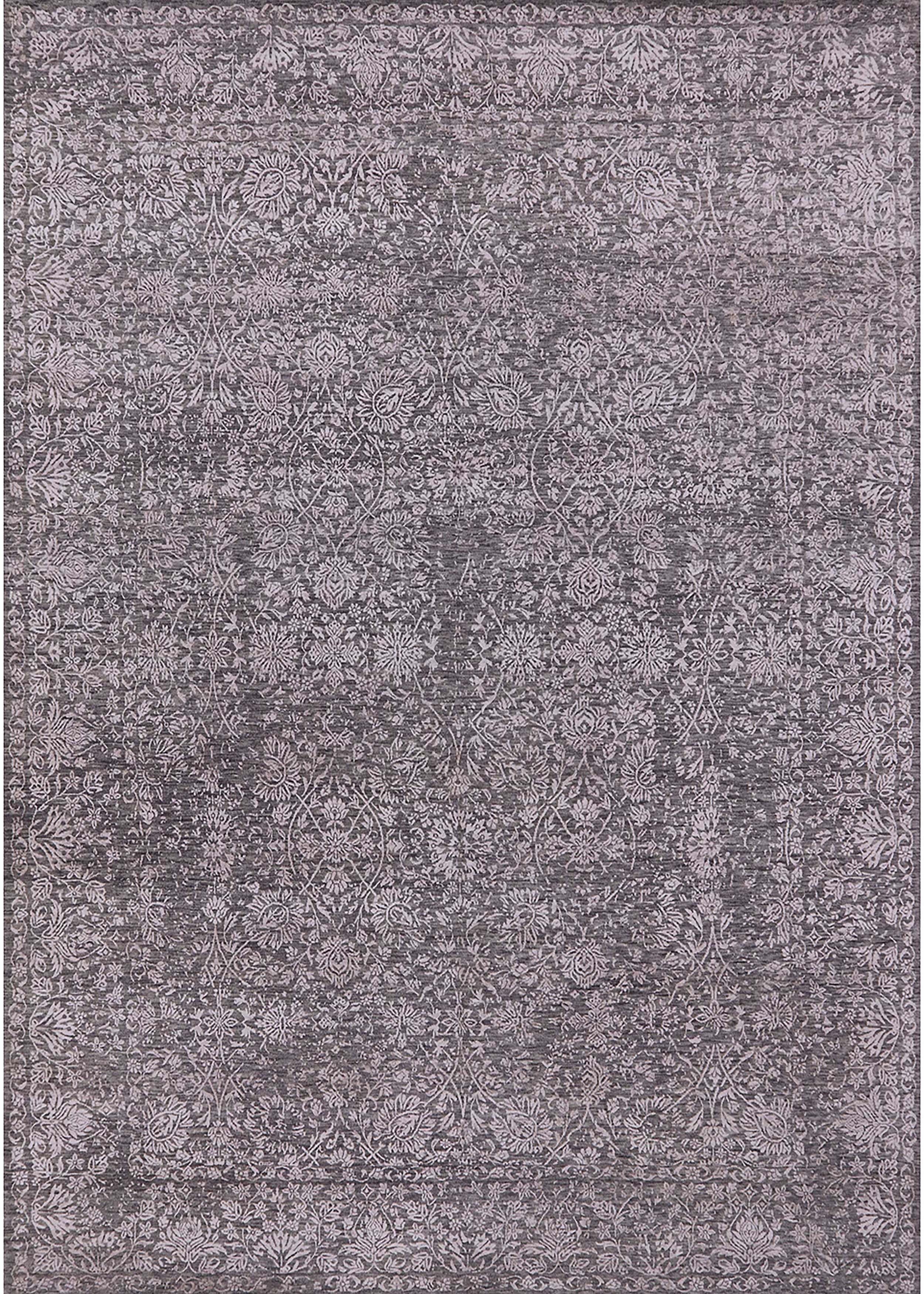 Rectangle Carbon Gray Oriental Area Rug, 2' x 3' D3579