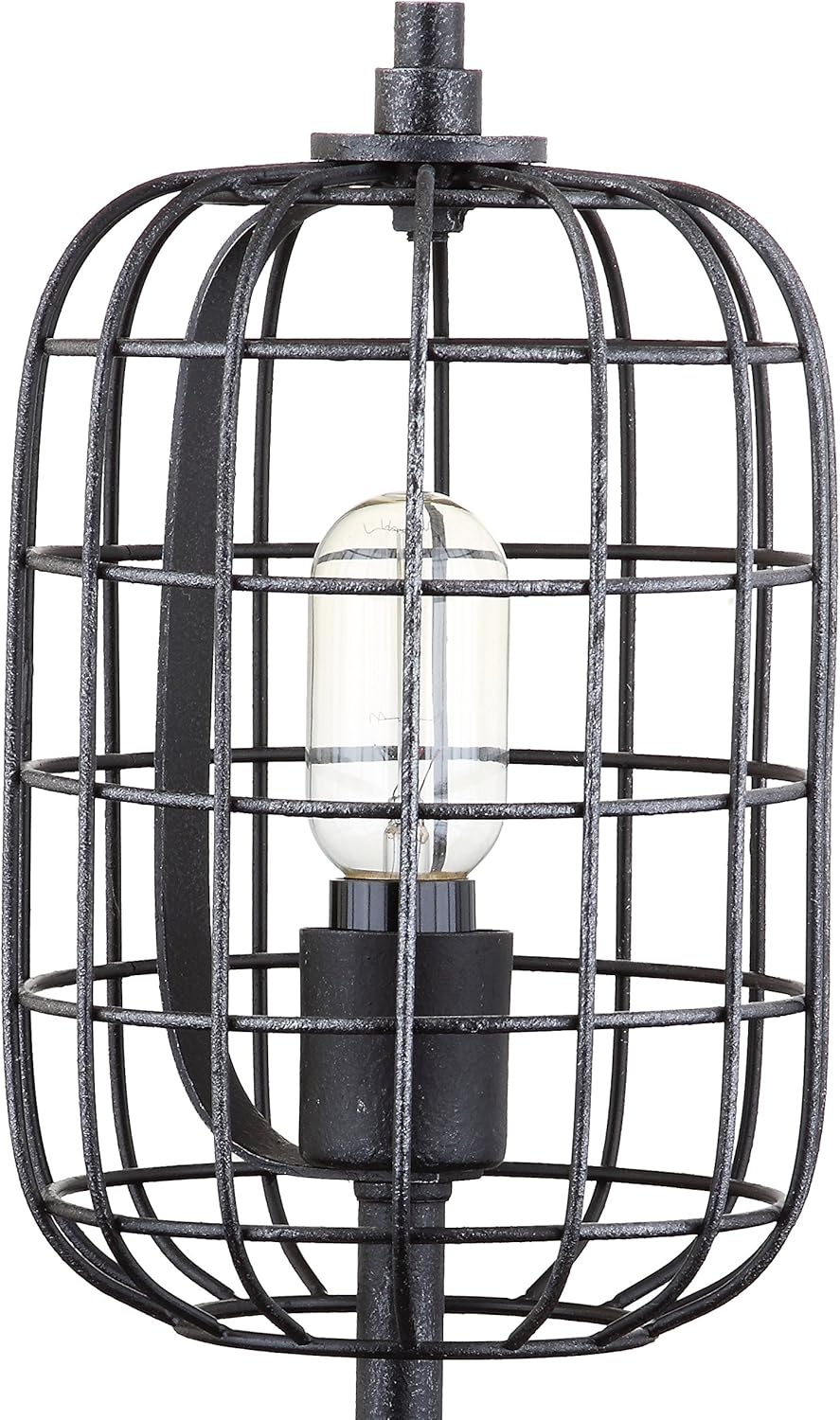Black/Silver Industrial Metal Table Lamp B5129