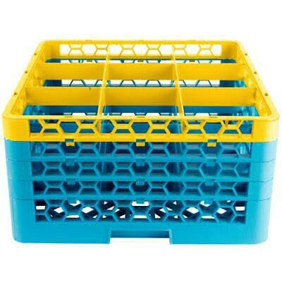 Yellow Color-Coded Glass Rack with 4 Extenders F48213