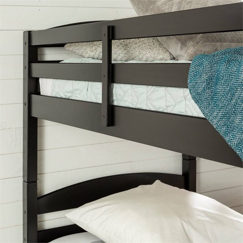 Twin Over Twin Solid Wood Bunk Bed in Black T14664