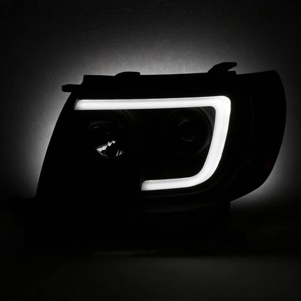 Black Smoke Headlights Pair with Light Bar DRL P544885