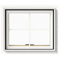 White Painted Clad Wood Awning Window with Screen Y460
