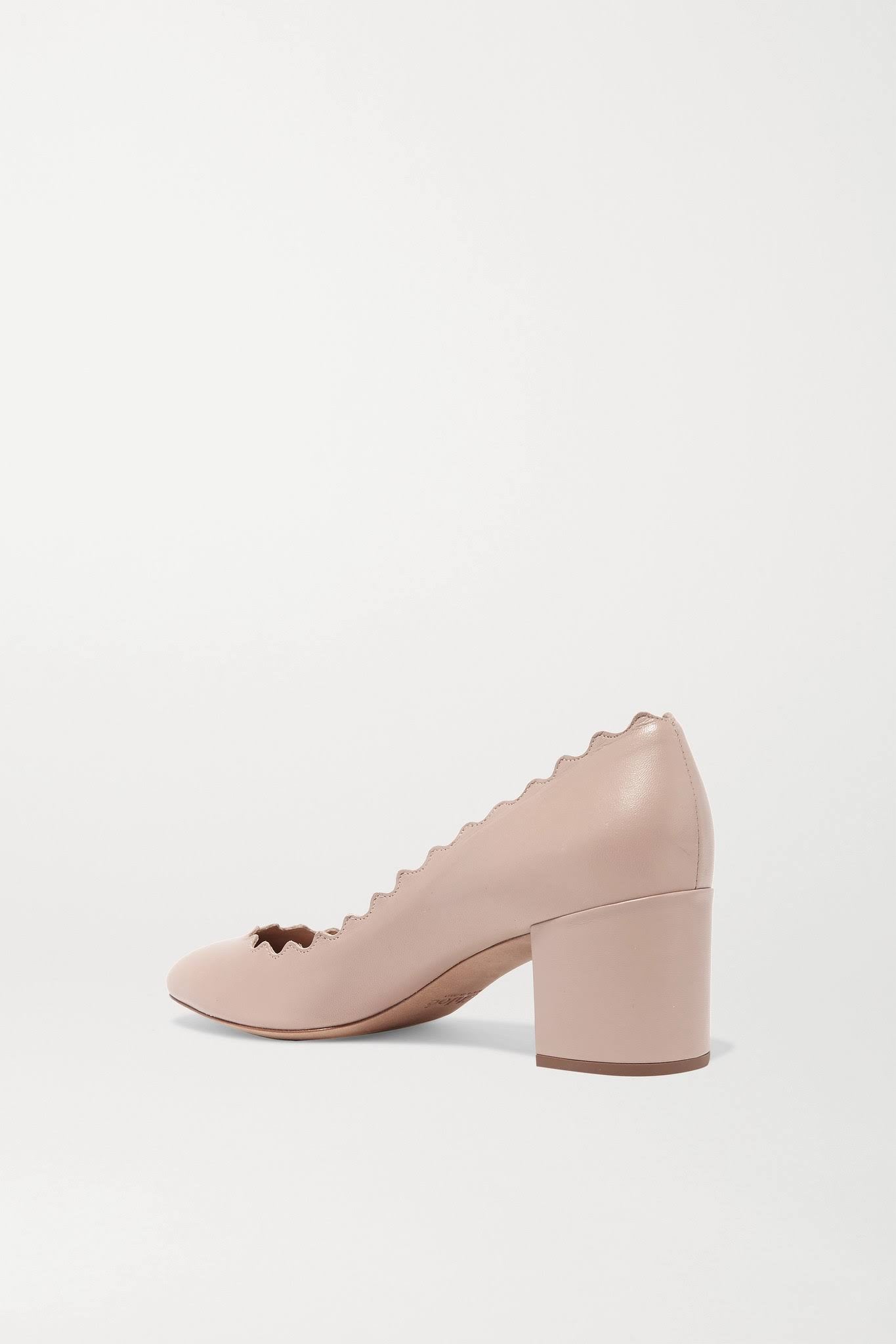 Scalloped Leather Pump 10 S13915