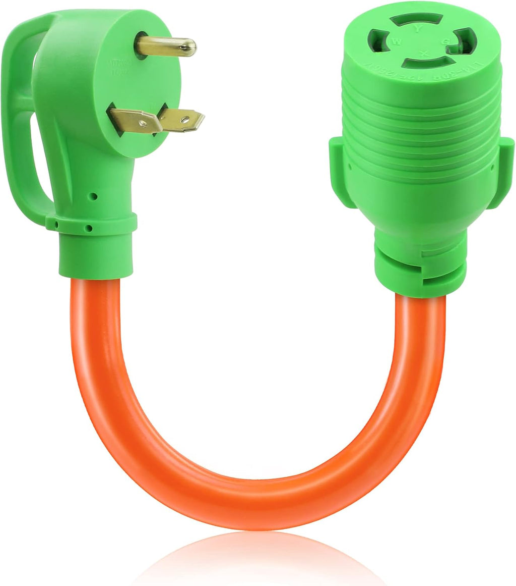 NEMA 14-50P Male to TT-30R Female Generator Adapter Cord, 50 Amp to 30 Amp, STW 10/3 AWG, UL Z9862