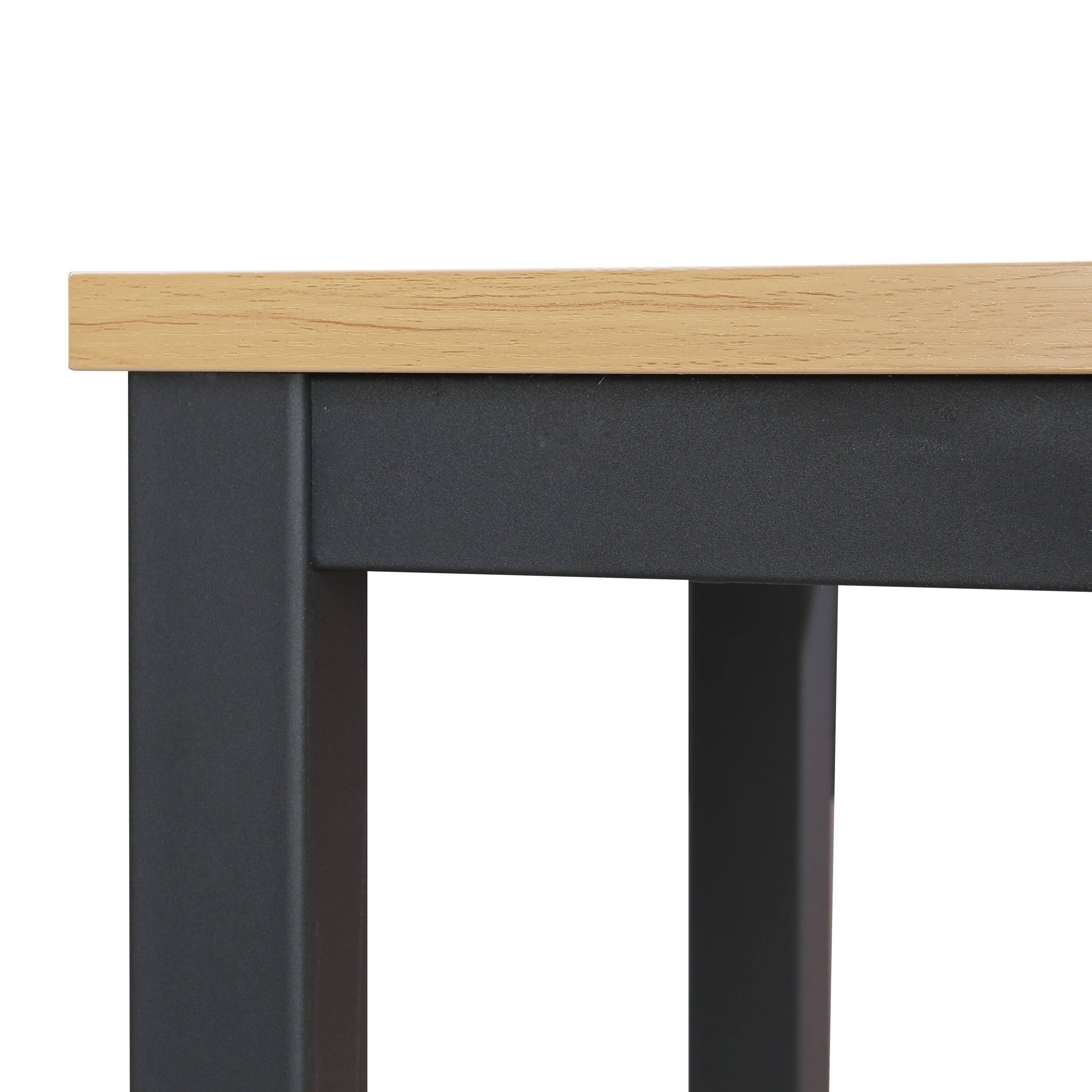 Natural Large Office Desk with Black Legs P243936