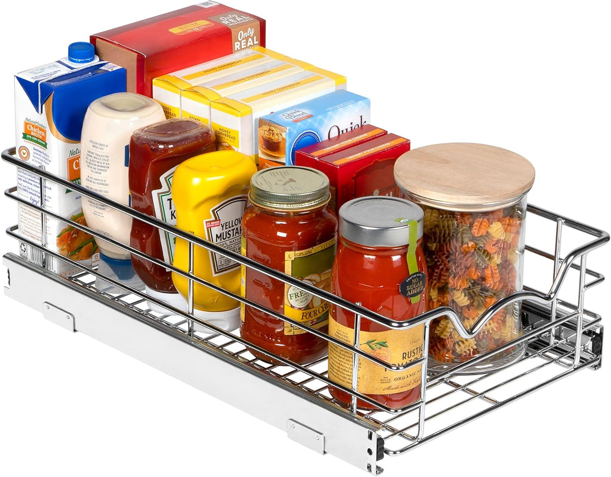 Pull Out Cabinet Organizer Basket, 11W x 21D x 5H I7997