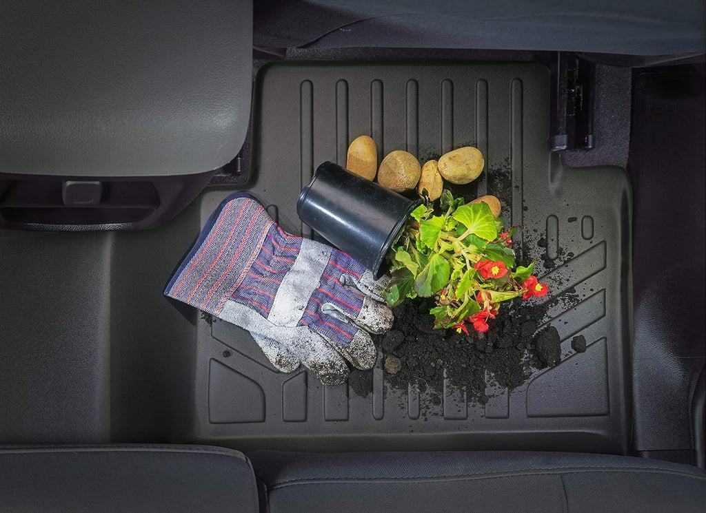 Black Custom Floor Mats 3 Rows and Cargo Liner Set K875