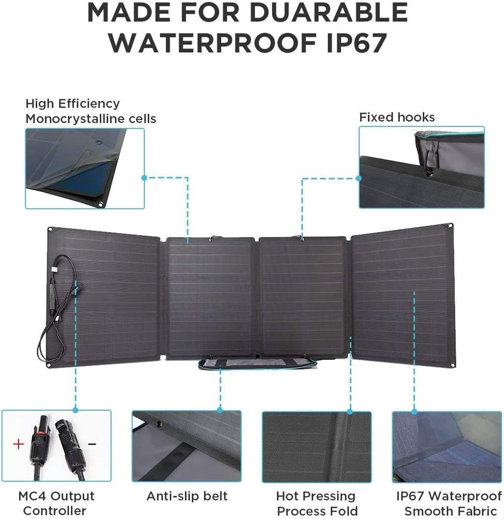 1260Wh Solar Generator with 110W Solar Panel, 1800W AC Outlets, Portable Power Station W9289