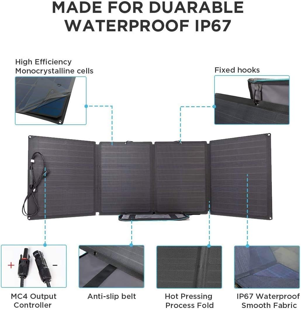 1260Wh Solar Generator with 110W Solar Panel, 1800W AC Outlets, Portable Power Station W9289