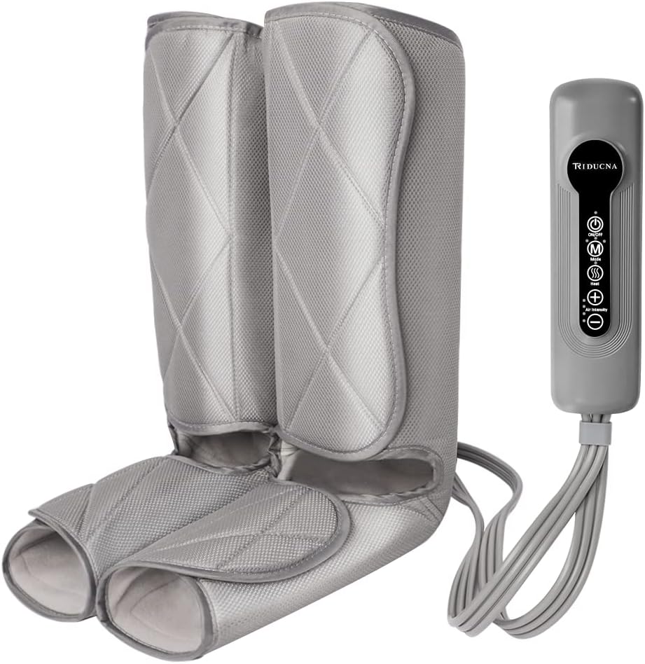 Leg Massager with Heat, Air Compression Foot and Calf Massage Machine, 3 Modes 4 Intensities Adjustable Leg Wraps O942