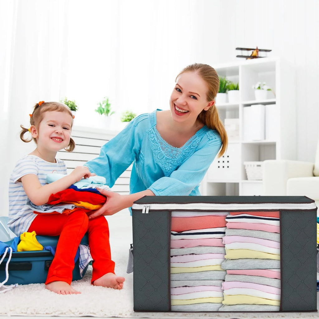 90L Foldable Clothes Storage Bags with Handles S76684