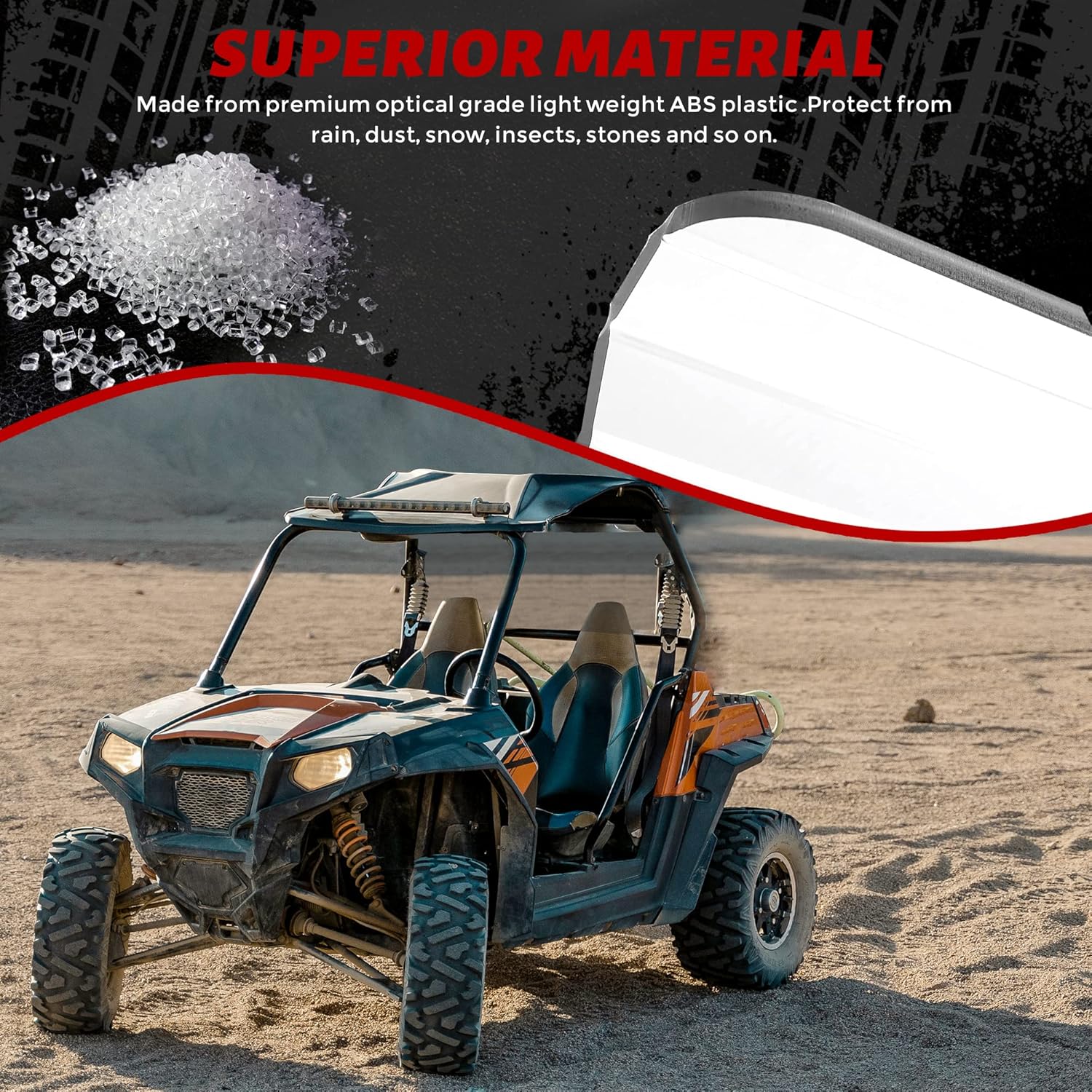 Full Flip Windshield for Polaris Ranger XP 900 & 900 Crew K40434