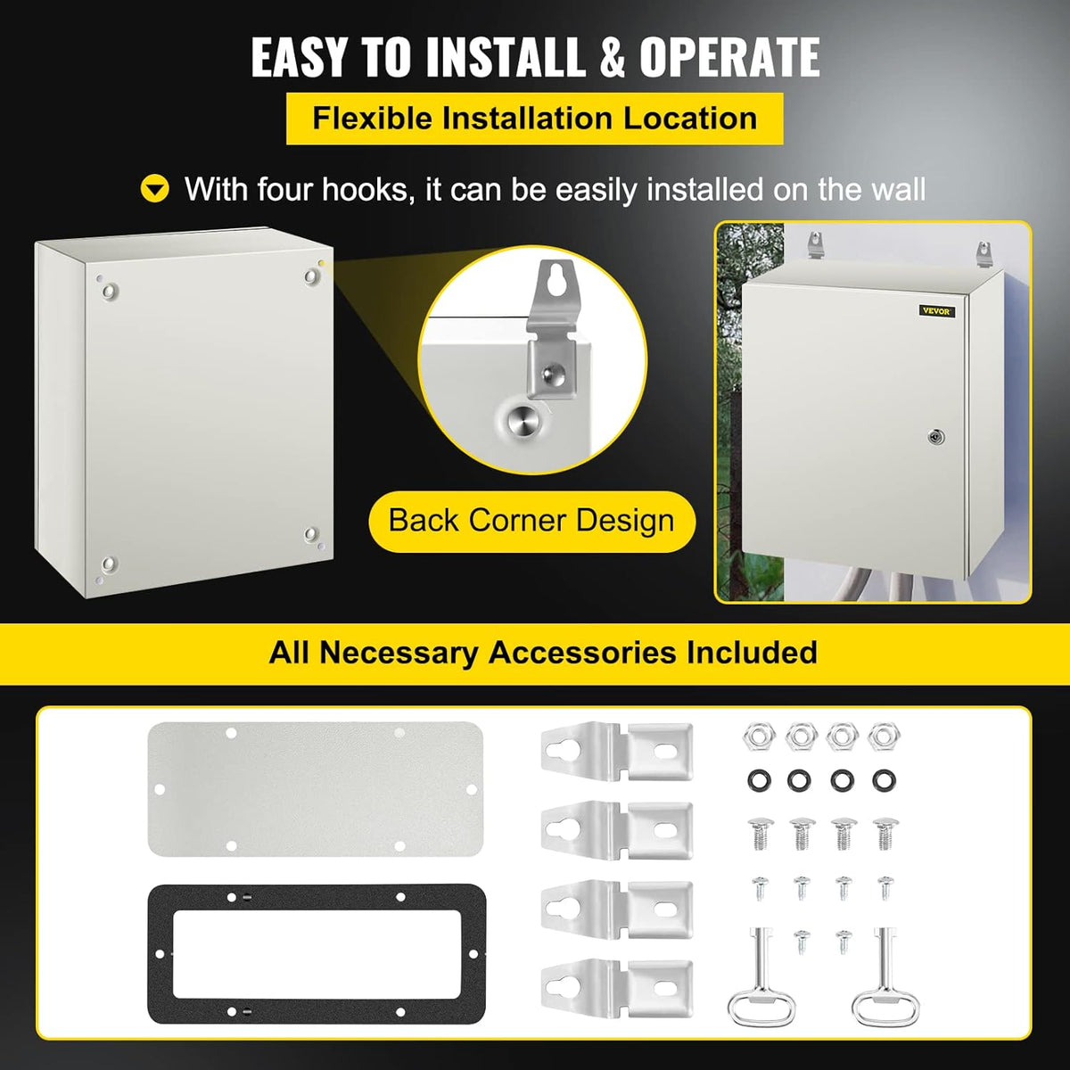 20 x 16 x 8'' NEMA 4X Steel Electrical Box with Mounting Plate G37110