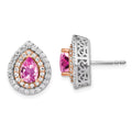 14 Karat Two-Tone Lab Grown Diamond and Created Pink Sapphire Earrings M251283