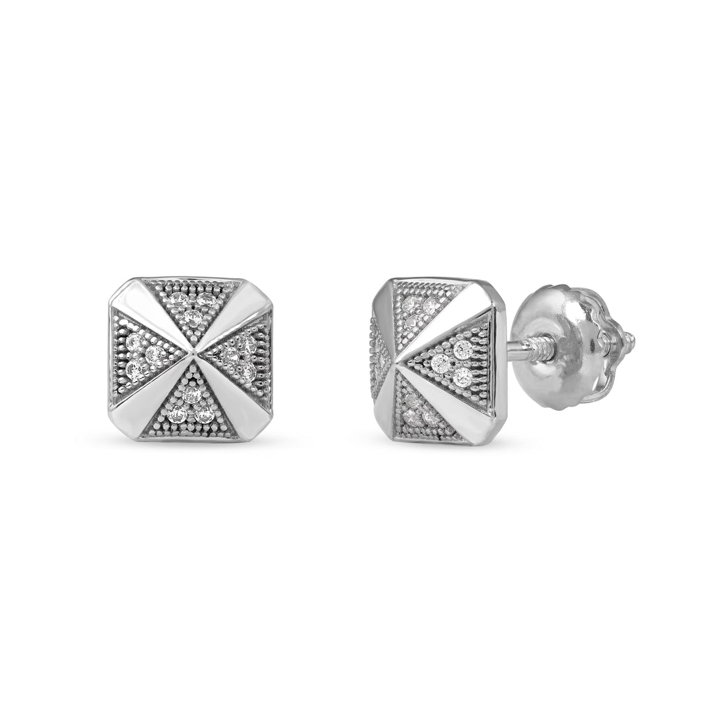 S925 Sterling Silver Diamond Stud Earrings J87537