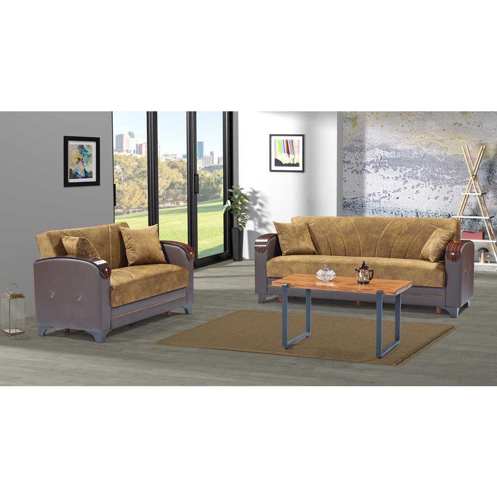 Light Brown Convertible Sleeper Sofa Y723179
