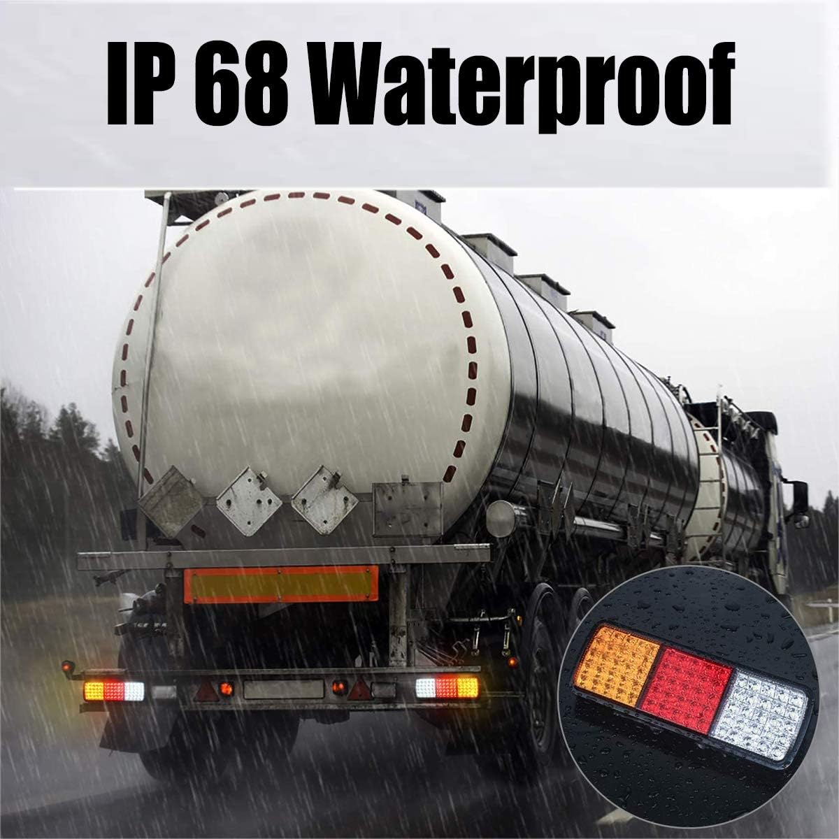 2Pcs 75 LED Waterproof 12V IP68 Truck Tail Light Bar V212037