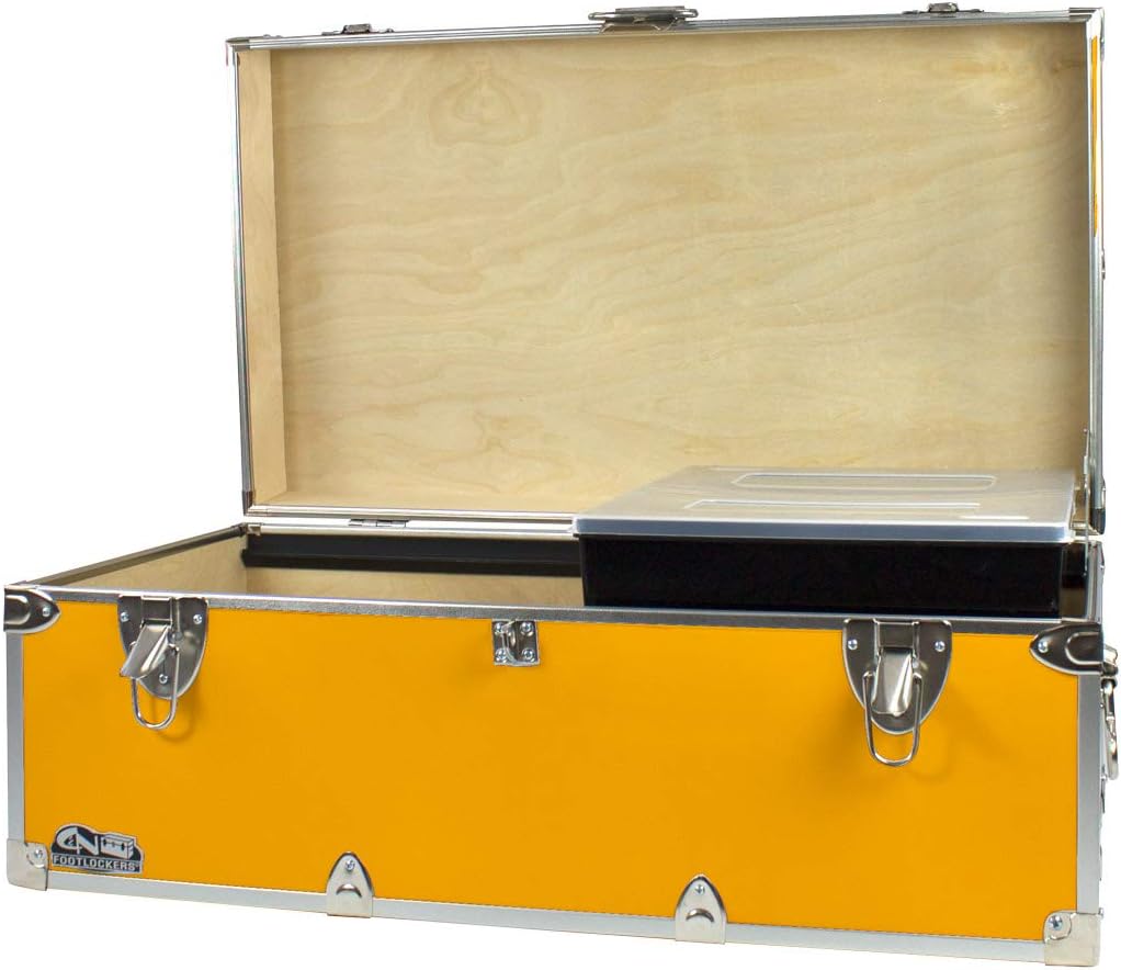 Black Footlocker Storage Chest with Organizer Tray W41650
