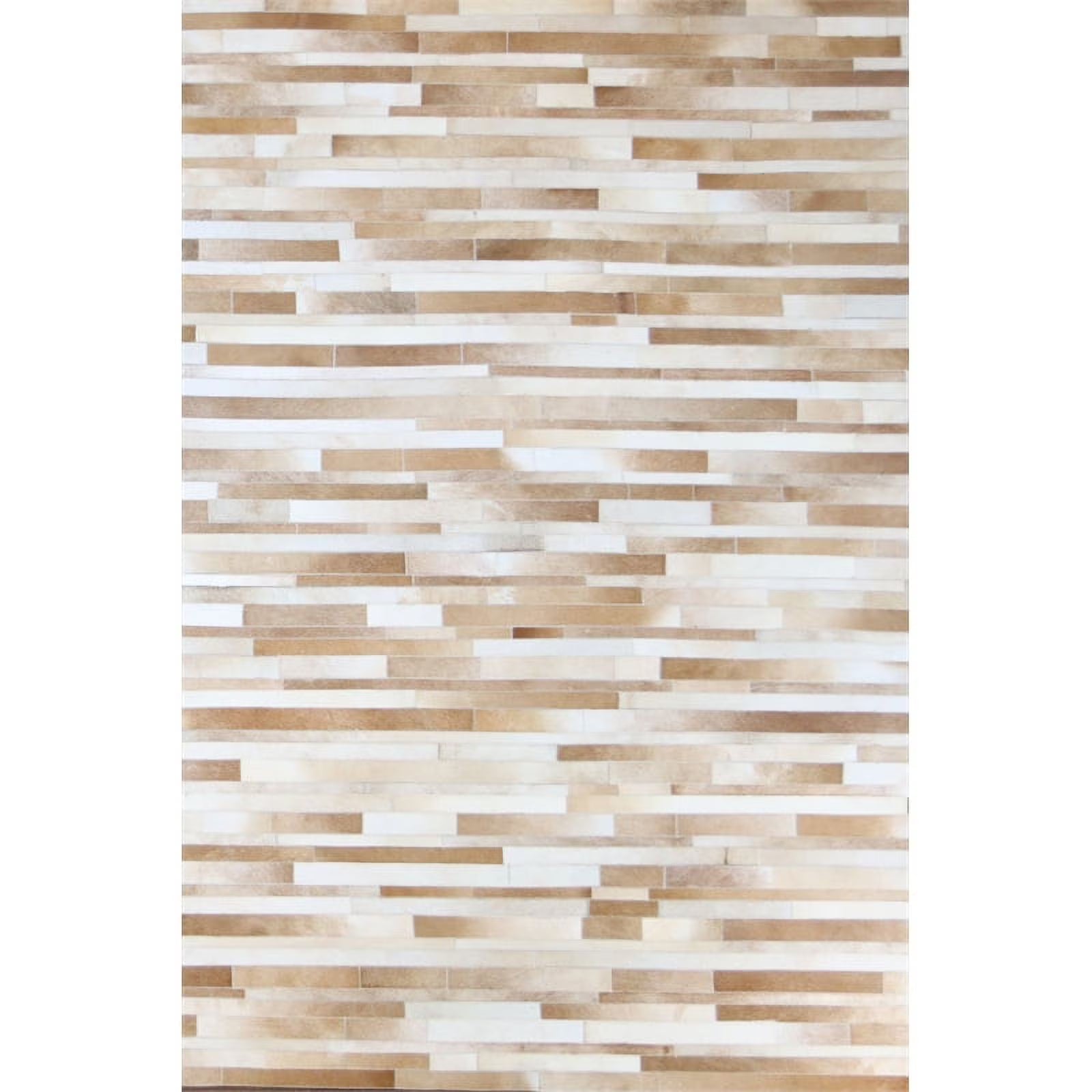 Camel Hair on Hide Leather Area Rug U22208