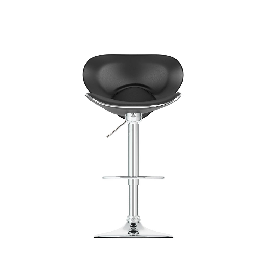 Black Curved Adjustable Bar Stool Set of 2 B7630