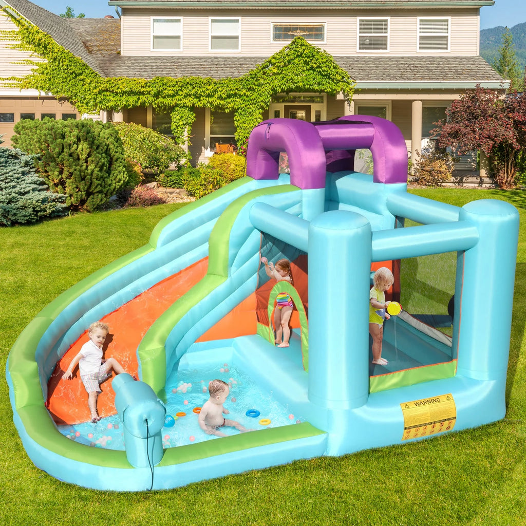 Inflatable Bounce House with Slide Pool Area Climbing Wall PVC B1847