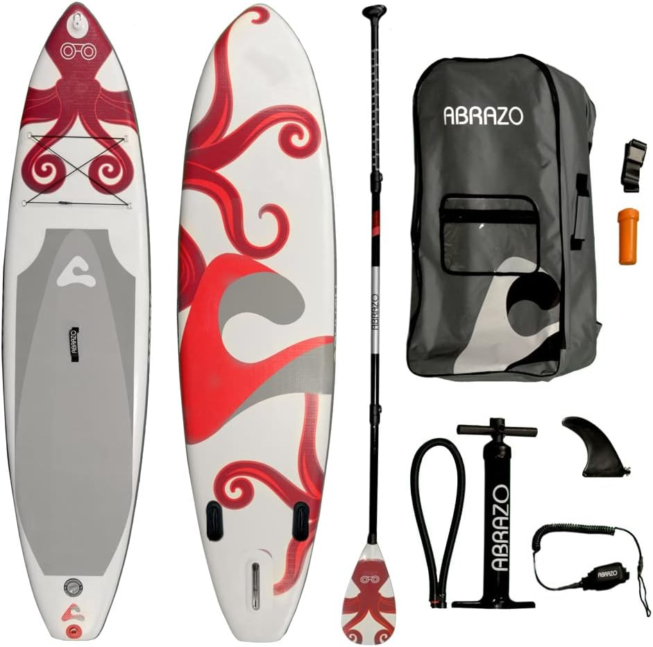 Inflatable Stand Up Paddle Board with Carry Bag, Pump, Fins, Paddle, Ankle Leash, and Repair Kit N99810