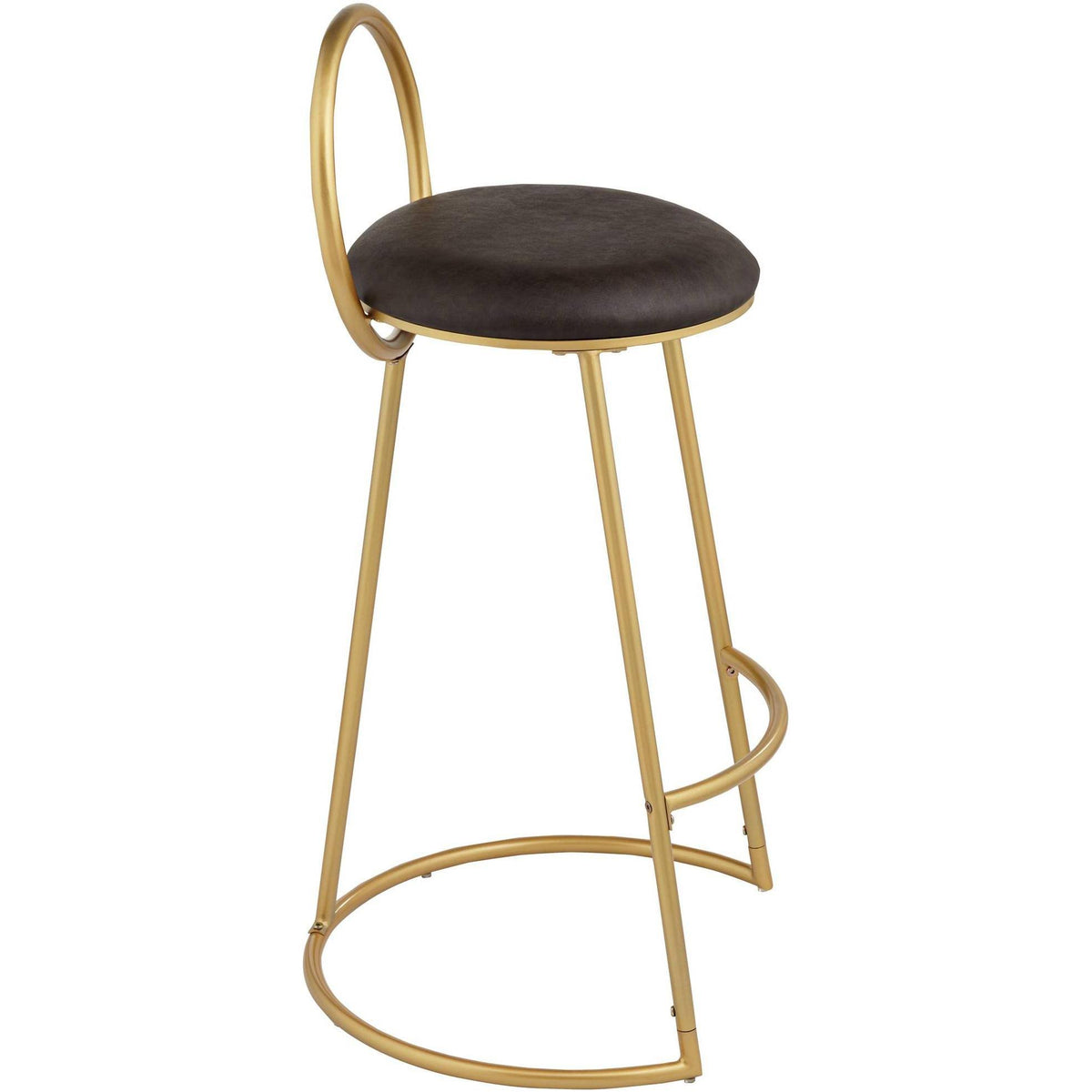 Hammond Gold and Brown Faux Leather Barstool P3628