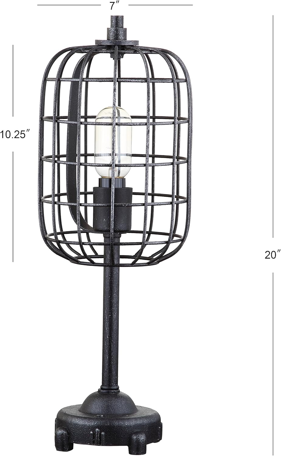 Black/Silver Industrial Metal Table Lamp B5129
