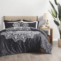 Grey Purple 9 Piece Queen Comforter Set Z9401