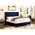 Blue Fabric Tufted Platform Bed U1302