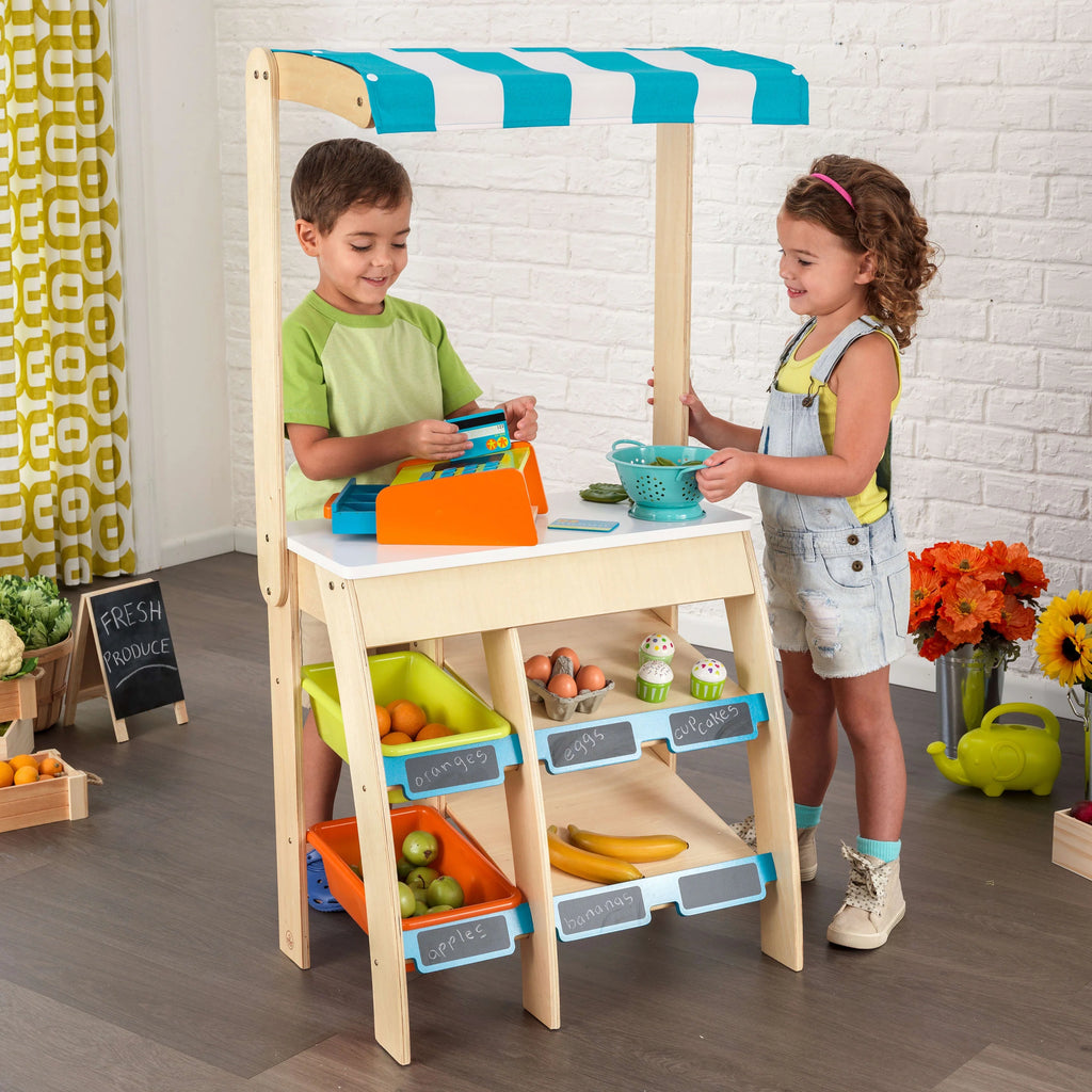 Wooden Grocery Store Market with Storage & Chalkboard P16258