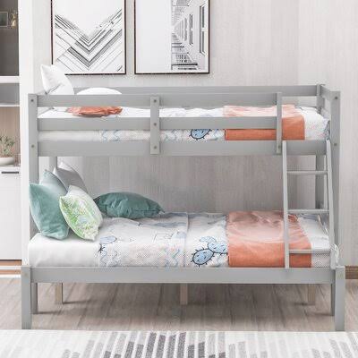 Gray Twin Over Full Bunk Bed Frame Q8016