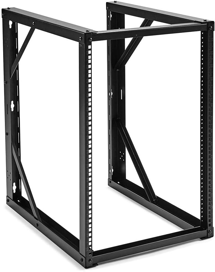 15U Wall-Mount Open Frame Network Equipment Rack, 24.81 Inch Depth, Steel, Black M326