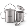 Titanium Outdoor Set with 750ml Pot, 450ml Cup, and Folding Spork G923