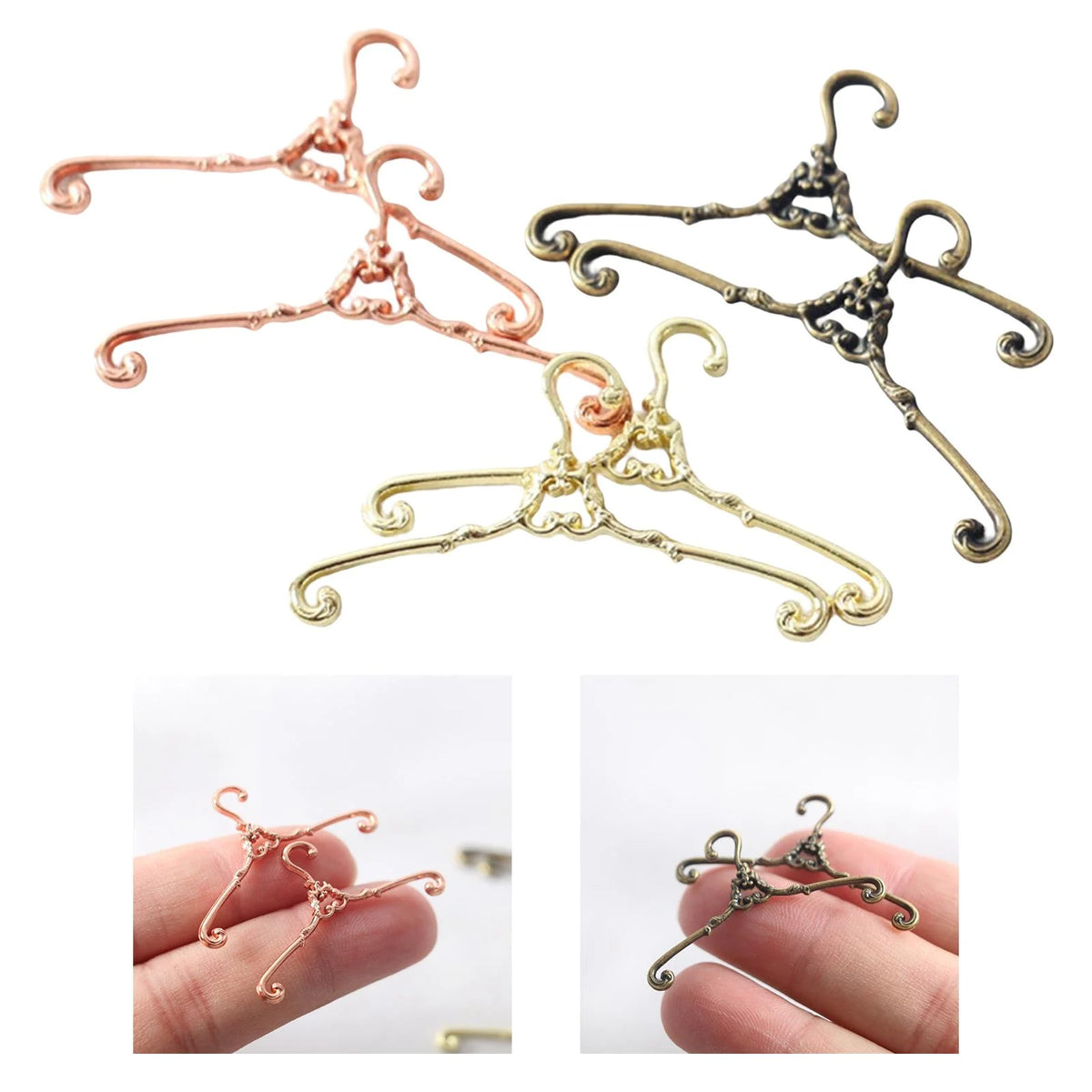 6Pcs 1:12 Scale Dollhouse Hangers Retro Dollhouse Accessories A755460