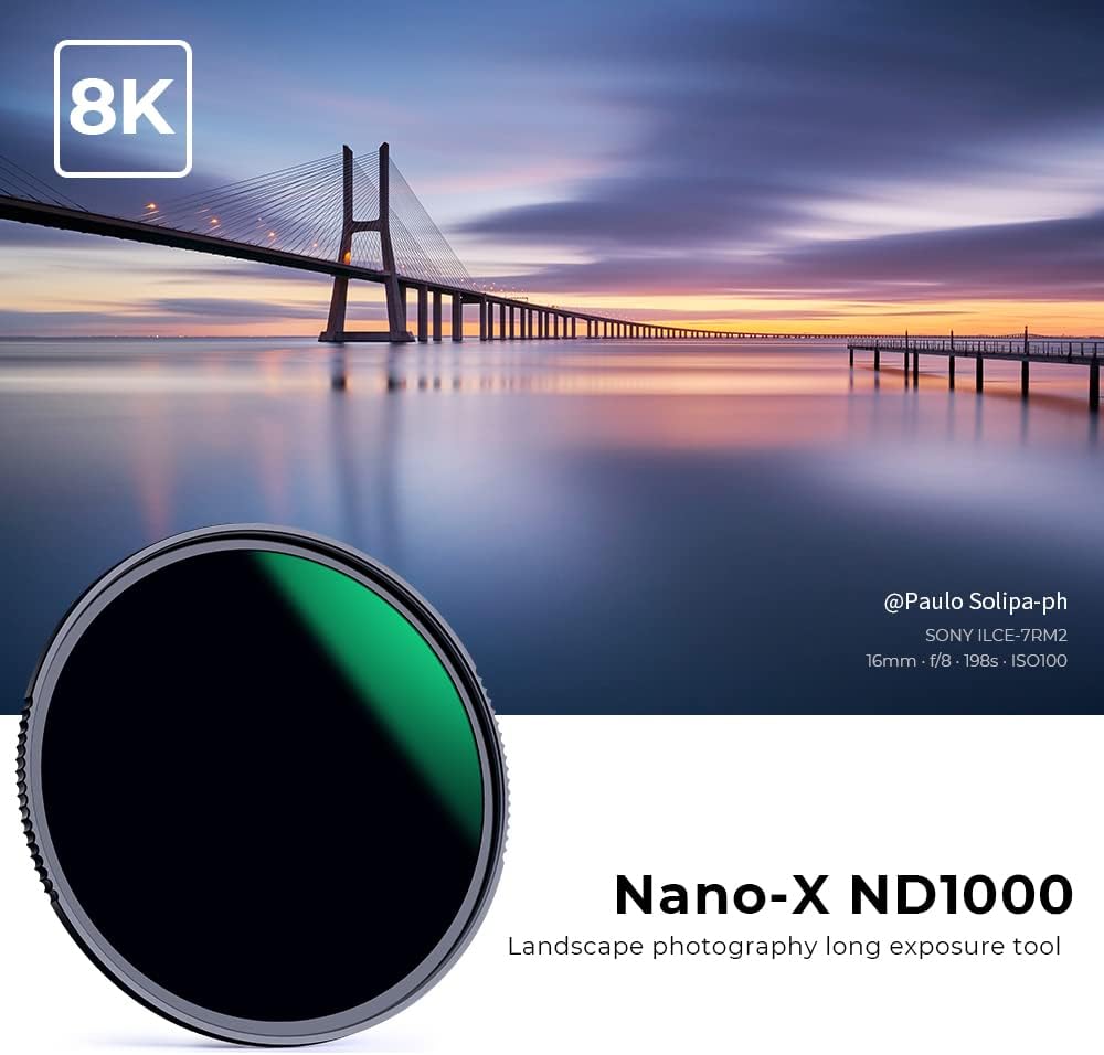 77mm ND1000 10-Stop Fixed Neutral Density Filter, HD Hydrophobic Super Slim Multi-Layer Coatings Glass Filter, Pack of 2 I8987