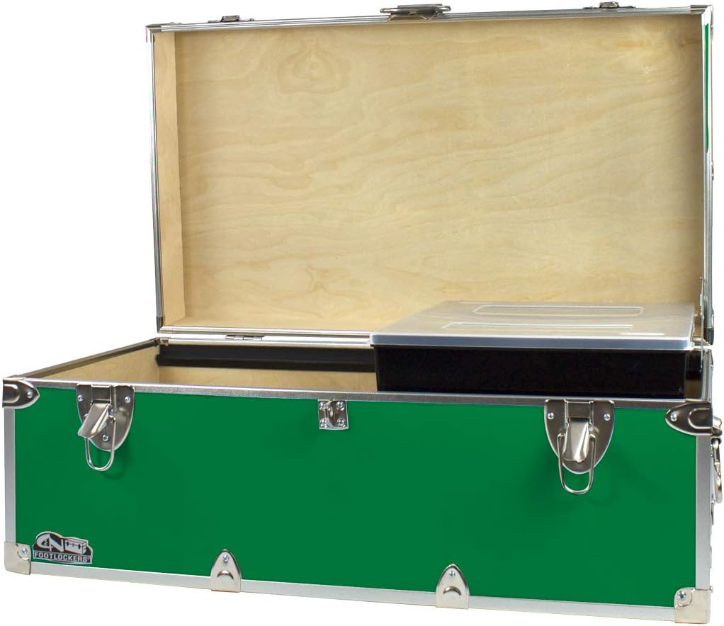 Black Footlocker Storage Chest with Organizer Tray W41650